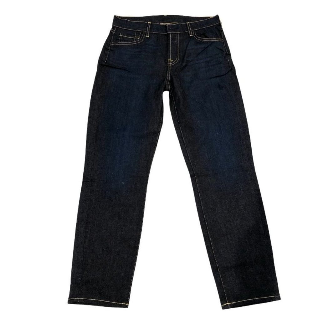 7 for All Mankind Tapered Fit Jeans Dark Wash 27 Denim Blue Womens Casual Cotton